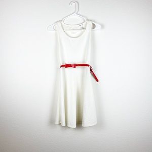 🌻 3/$20 JANUARY 7 White Belted Heart Cutout Dress